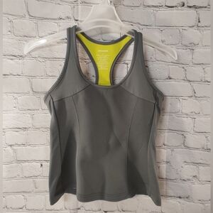 Zaggora Womens Neoprene Compression Celulite Technology Grey Racerback Tank L